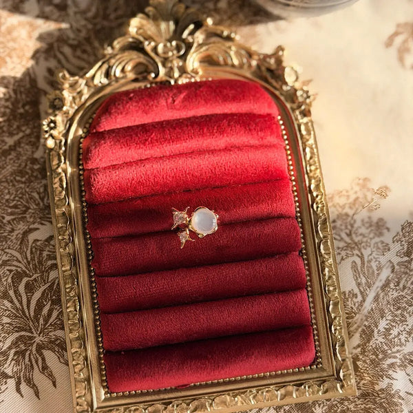 Ay Işığı Opal Taş Tasarım Yüzük Vintage Aksesuar
