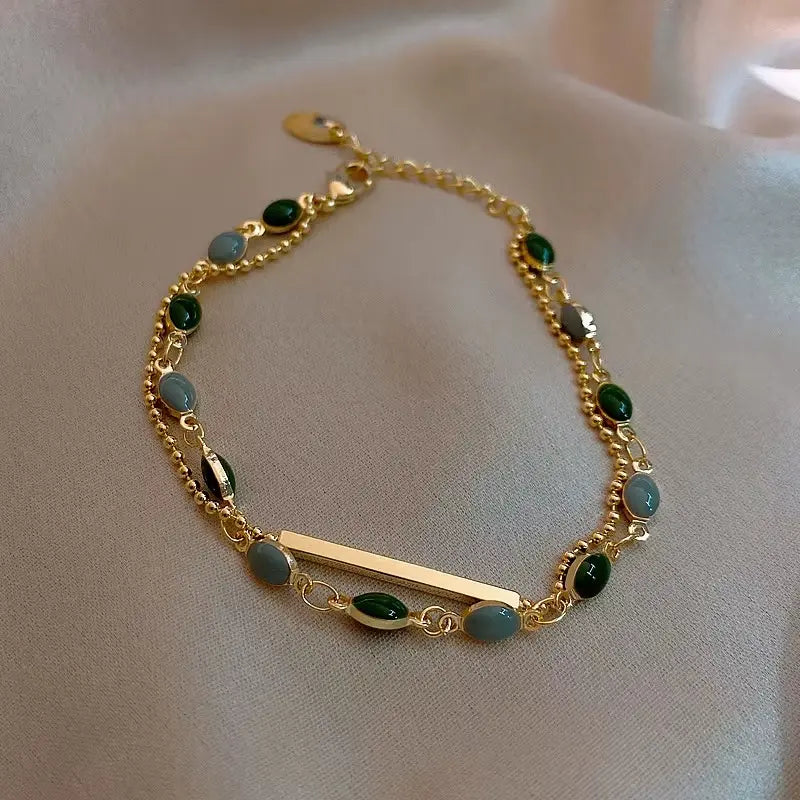 Çift Katmanlı Taşlı Bileklik