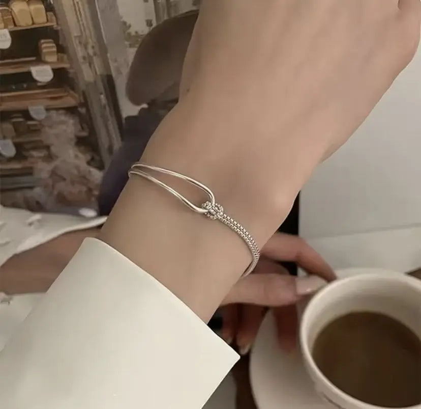 Minimal Tasarım Gümüş Bileklik