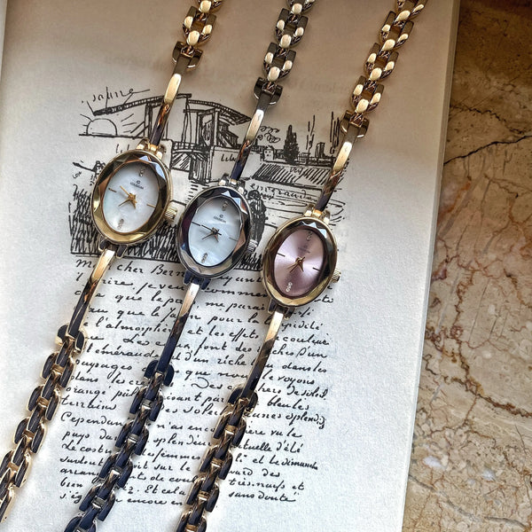 Vintage Oval Tasarım Kelepçe Kordon Saat