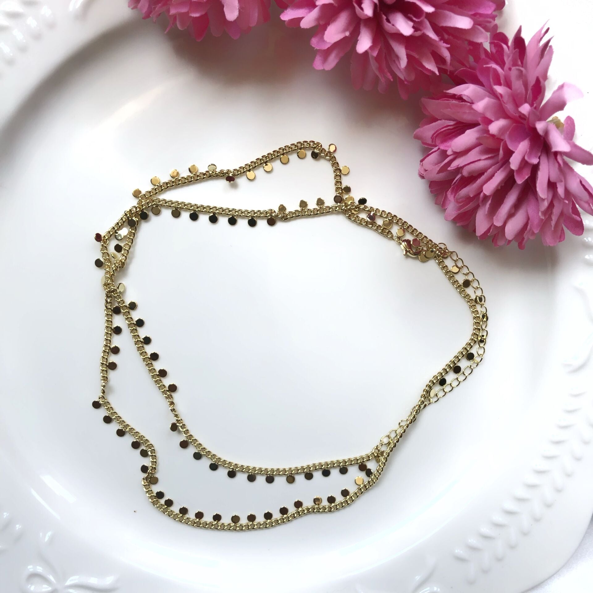 Gold Zincir Tasarım Çelik Bel Aksesuarı