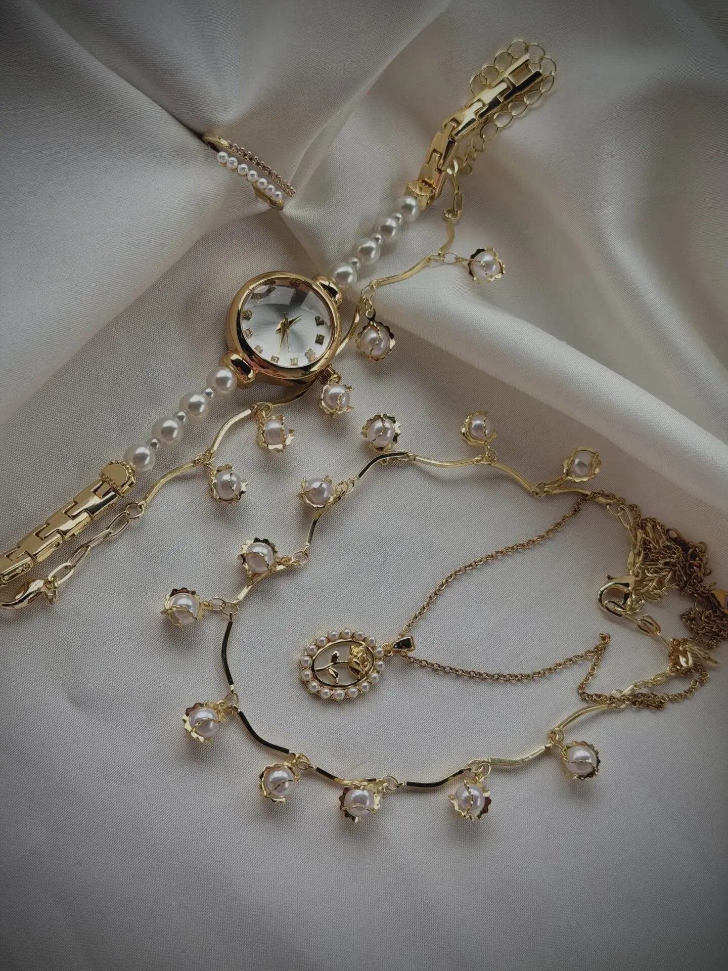 İnci Zarafeti Set Vintage Aksesuar