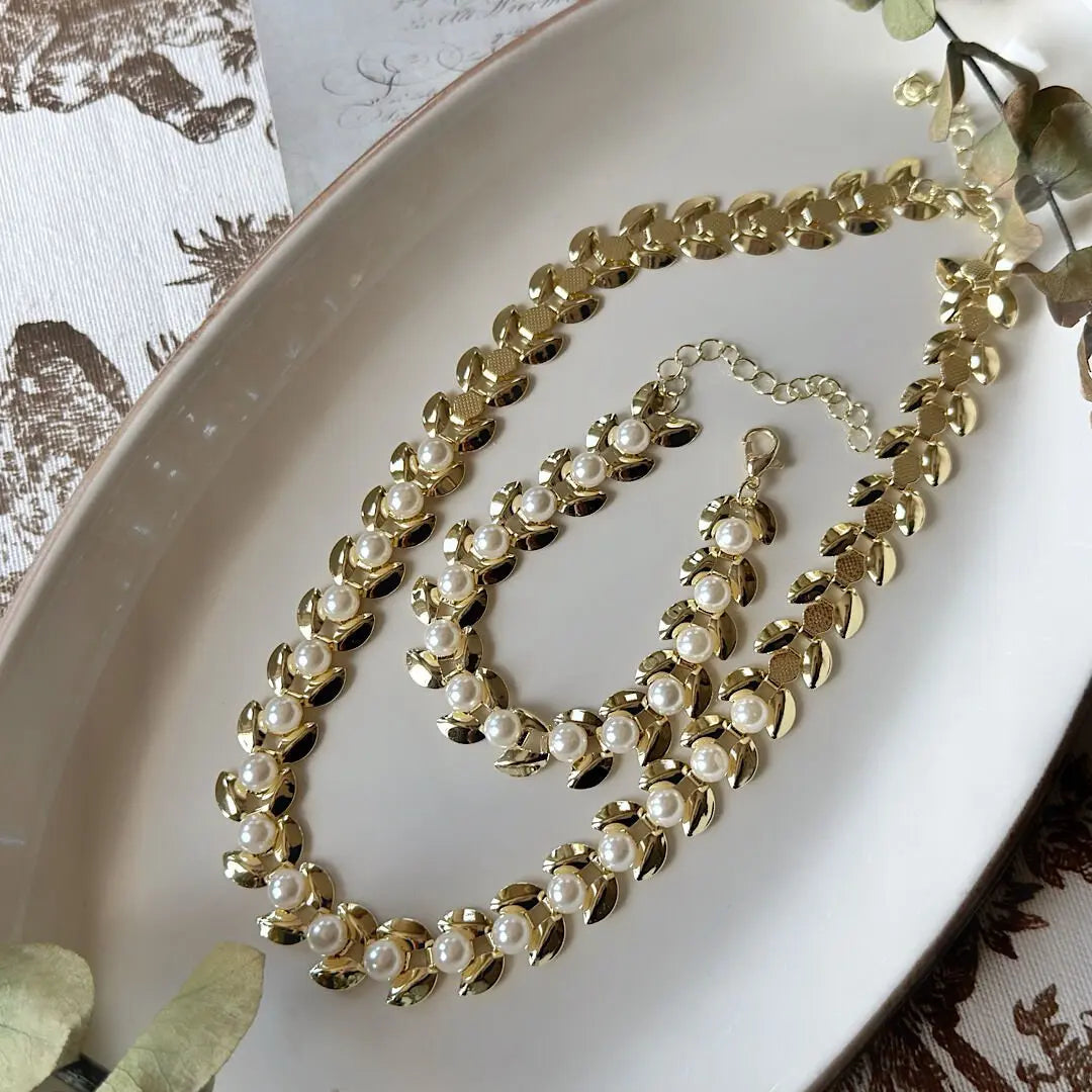 İnci Tasarım Yaprak Model Vintage Kolye Vintage Aksesuar