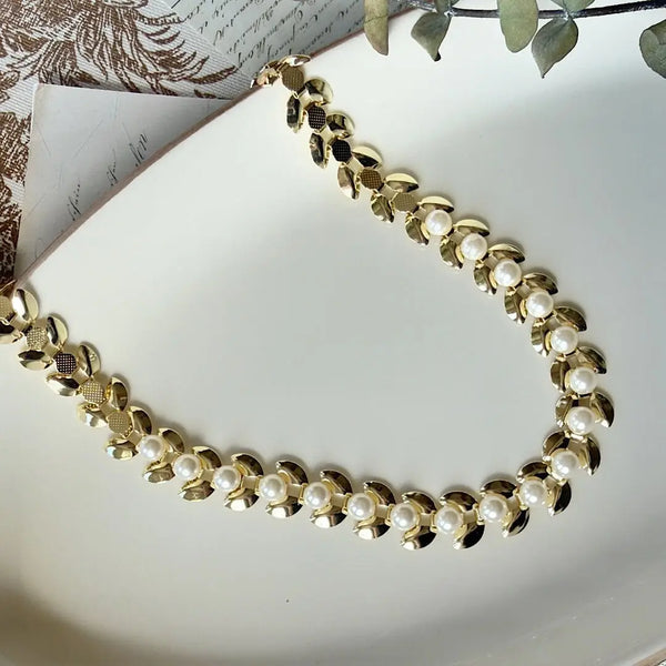 İnci Tasarım Yaprak Model Vintage Kolye Vintage Aksesuar