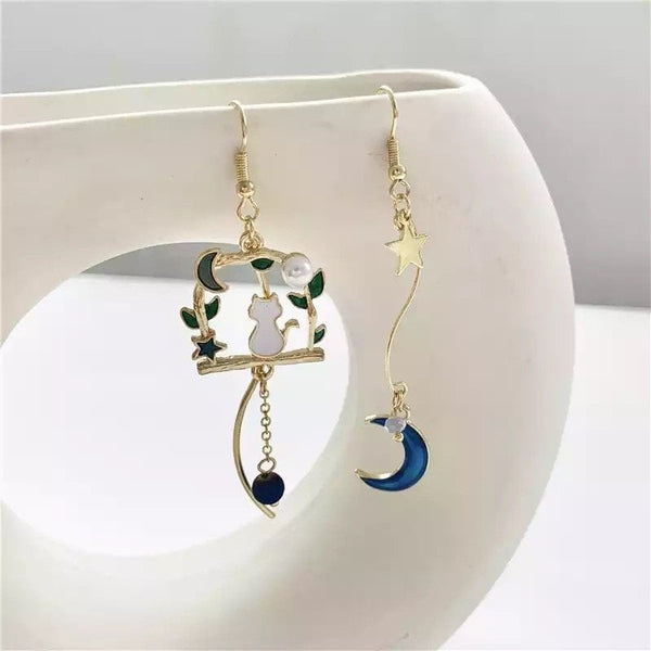 Lovely Cat Night Küpe