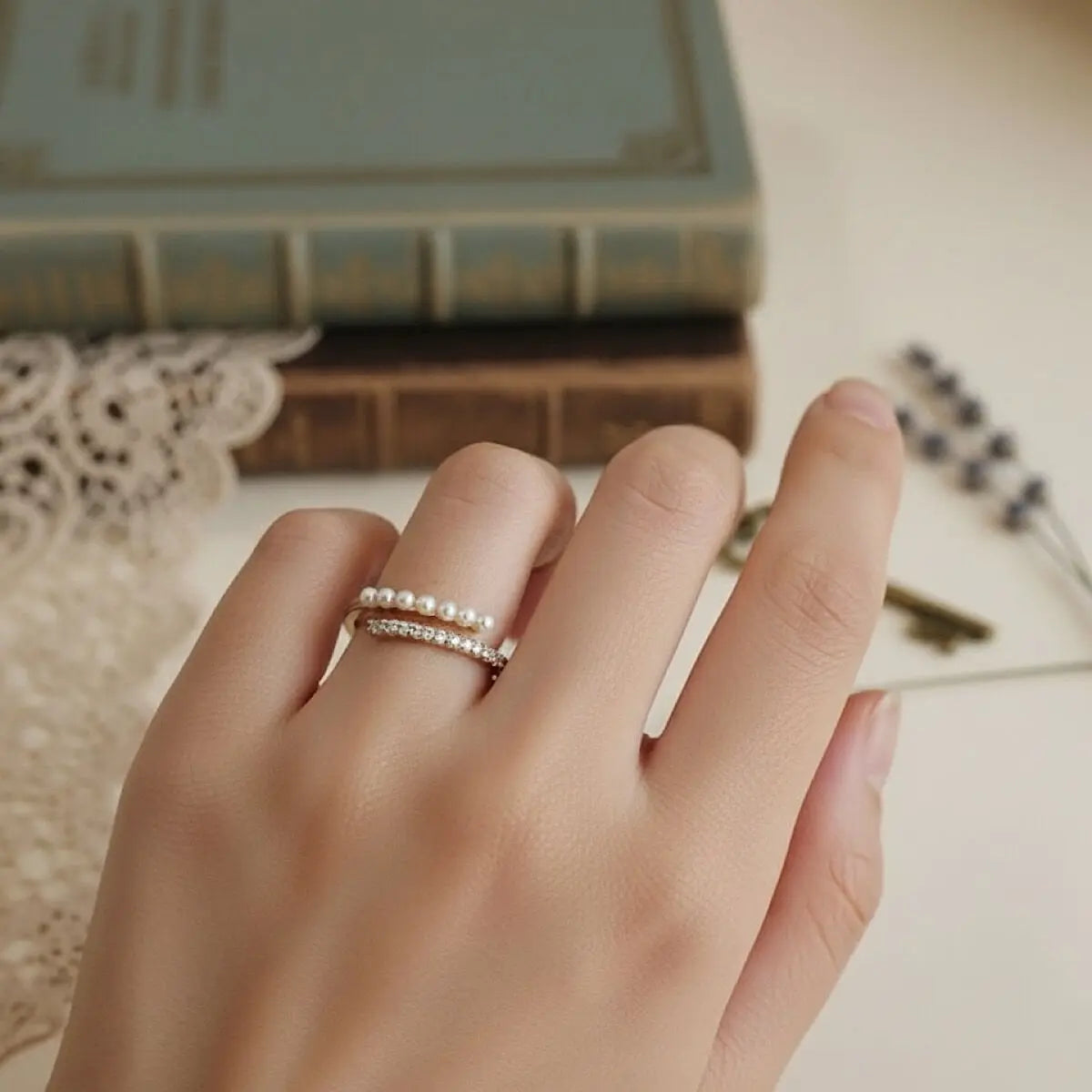 Pearl Tasarım Retro Yüzük