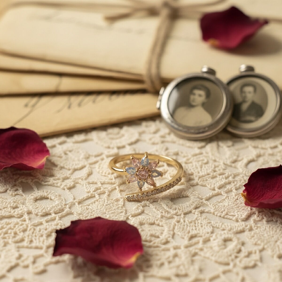 Renkli Taşlı Yıldız Yüzük