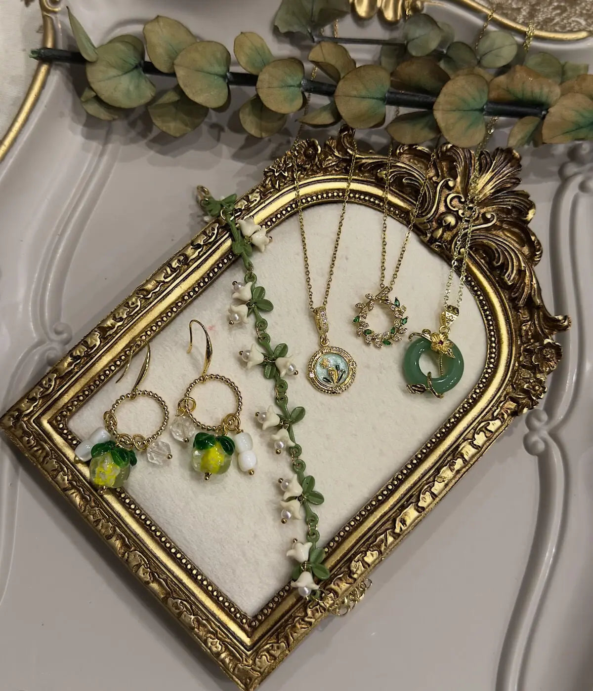 Sevgililer Günü Yeşil Temalı Hediye Kombini Vintage Aksesuar