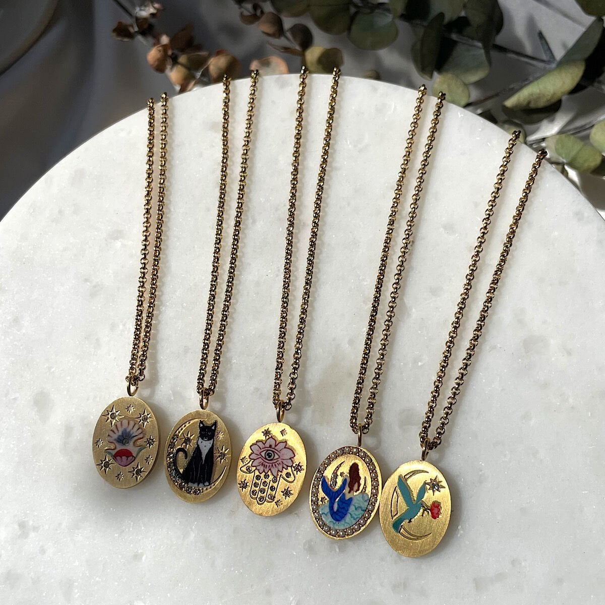 Vintage Tasarım Çelik Kolyeler