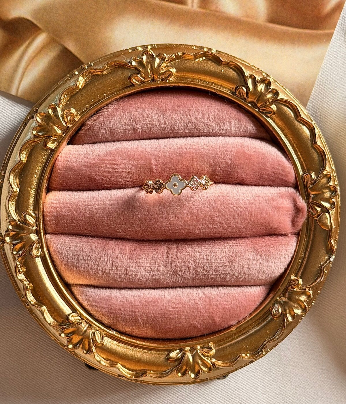 Vintage Yonca Motifli Minimal Zarif Kadın Yüzük